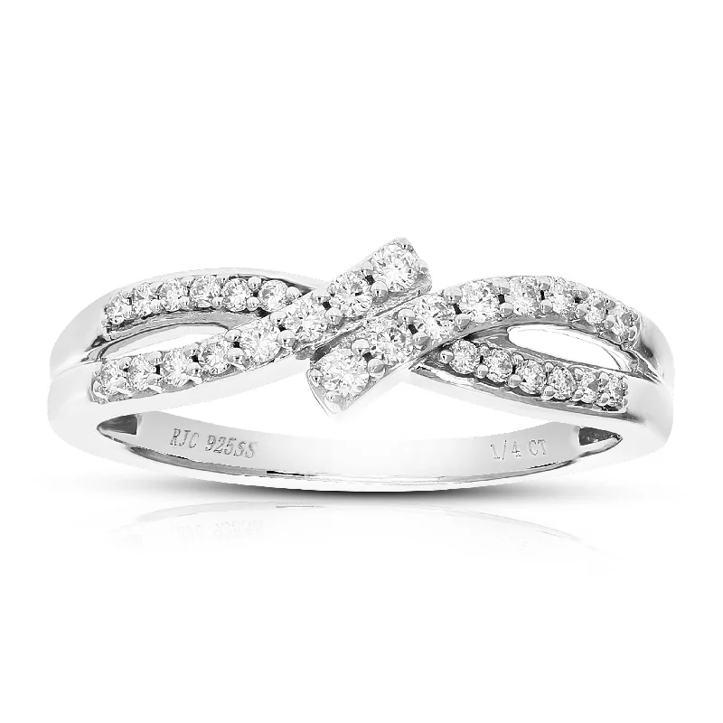 Budget-friendly ladies engagement rings-1/4 cttw Round Cut Lab Grown Diamond .925 Sterling Silver Engagement Ring .925 Sterling Silver Prong Set