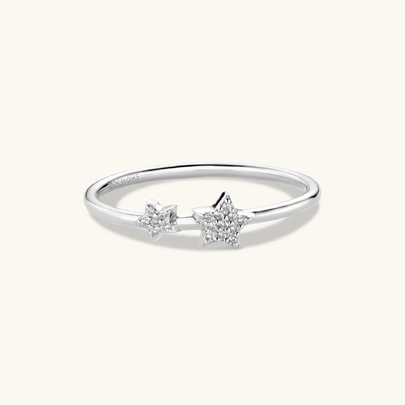 Ladies diamond wedding rings-Astrid Star Ring in Silver