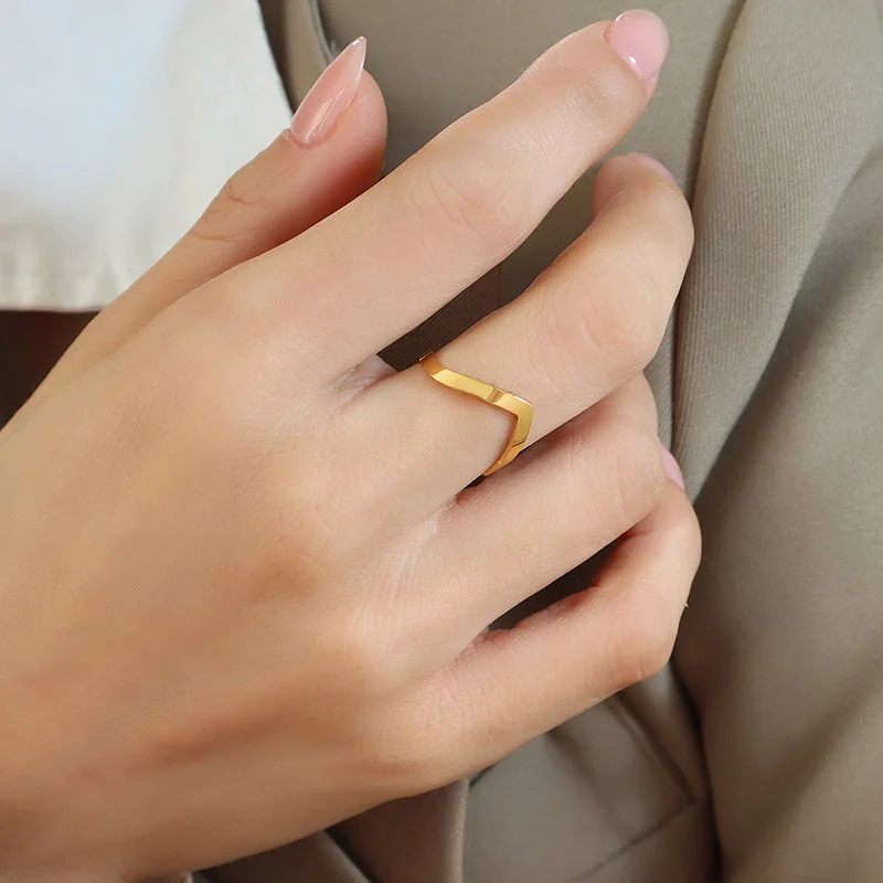 A007-Gold Single Layer Ring