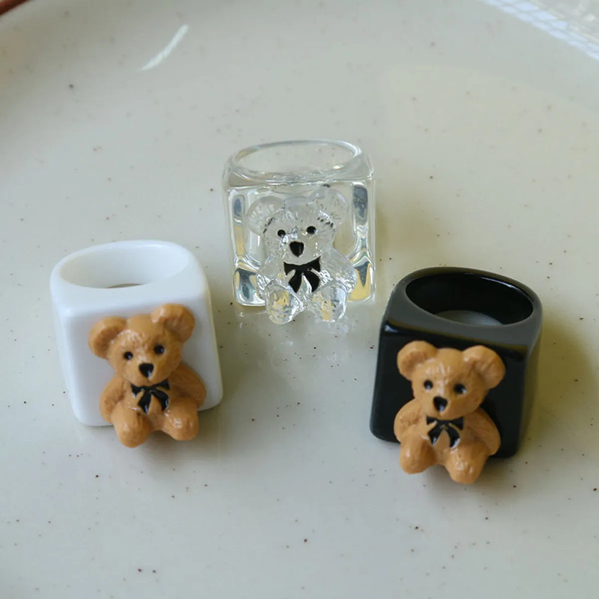 Ladies wedding band rings-Cute Bear Synthetic Resin Women'S Rings