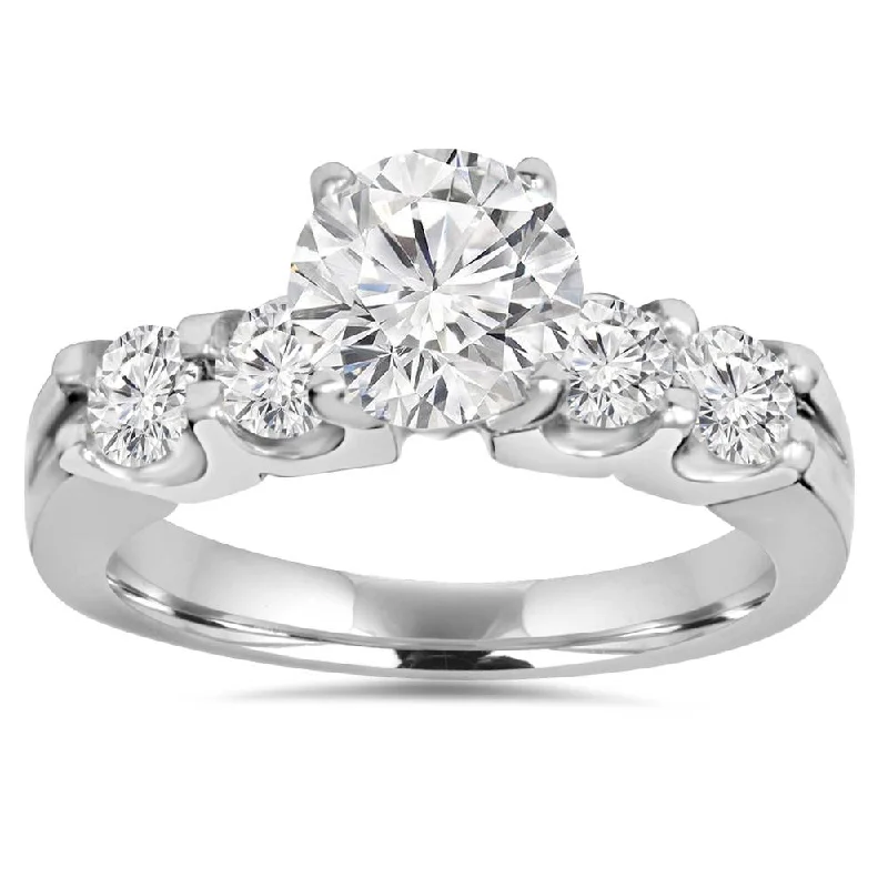 Classic solitaire ladies engagement rings-2.30Ct Round Solitaire Diamond Engagement Ring 14K White Gold Lab Grown