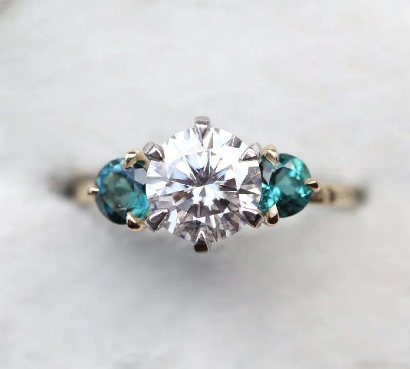 Ladies men’s style rings-Paloma Moissanite Three Stone Ring