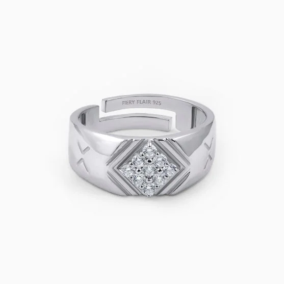 Ladies gold diamond rings-Starlight Silver Men's Ring