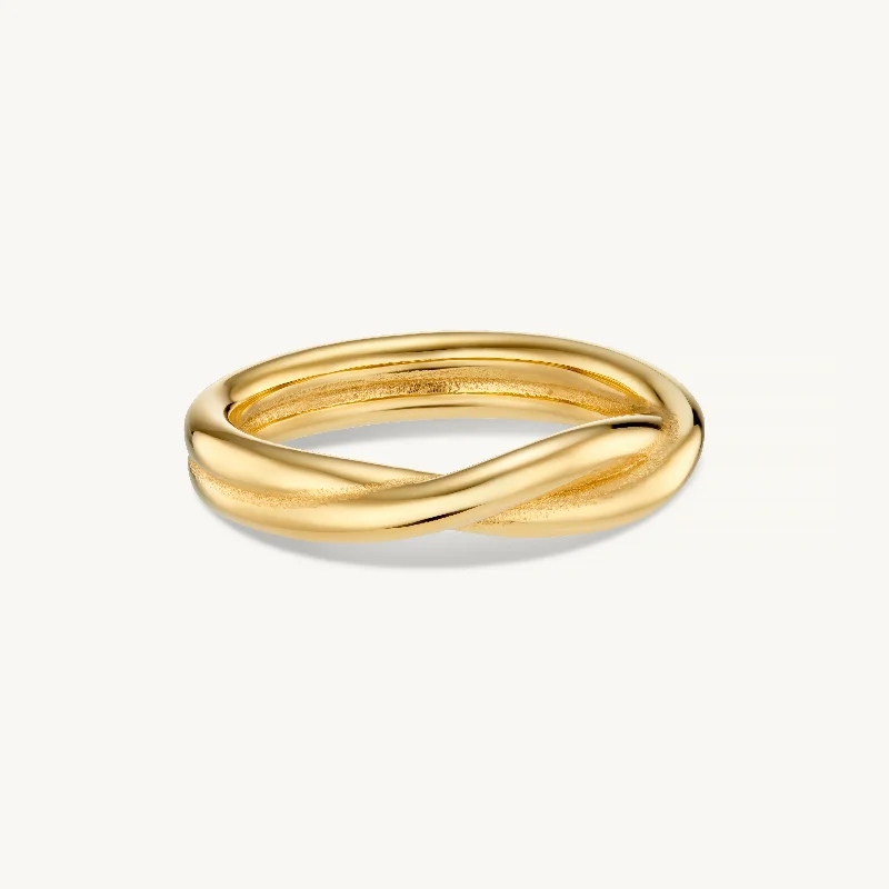 Ladies heart-shaped rings-Flow Ring Gold