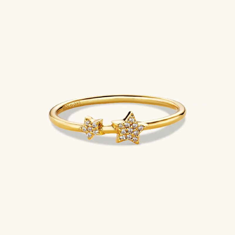 Ladies square rings-Astrid Star Ring in Gold