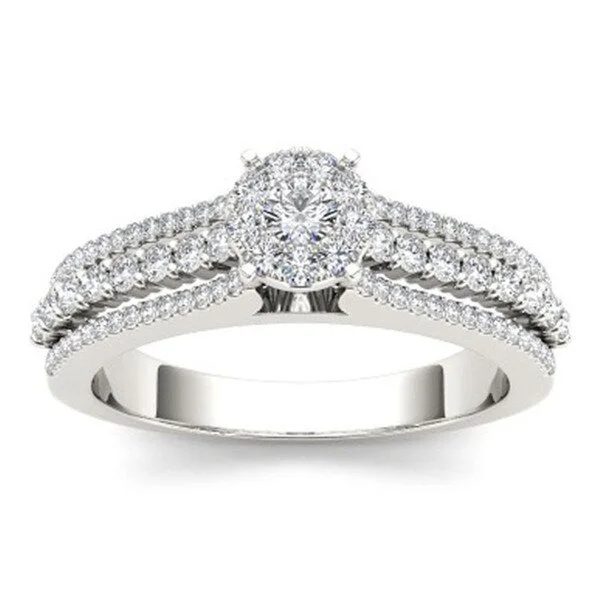 Platinum ladies engagement rings-De Couer 10k Gold 1/2ct TDW Diamond Engagement Ring