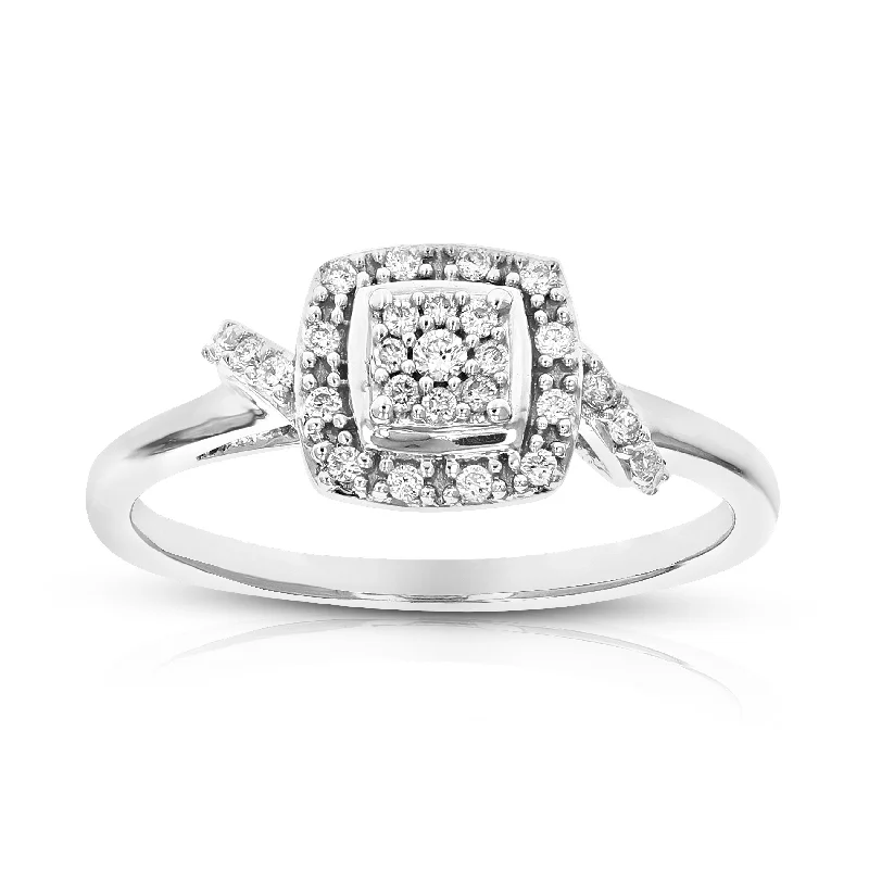 Moissanite ladies engagement rings-1/6 cttw Round Lab Grown Diamond Wedding Engagement Ring For Women .925 Sterling Silver Prong Set