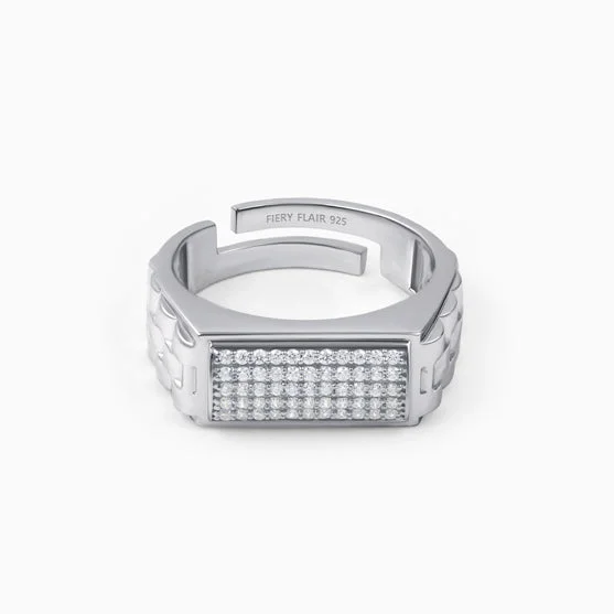 Ladies wedding band rings-Classic Silver Men's Ring