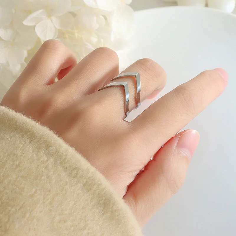 A007-Steel Color Double-Layer Ring