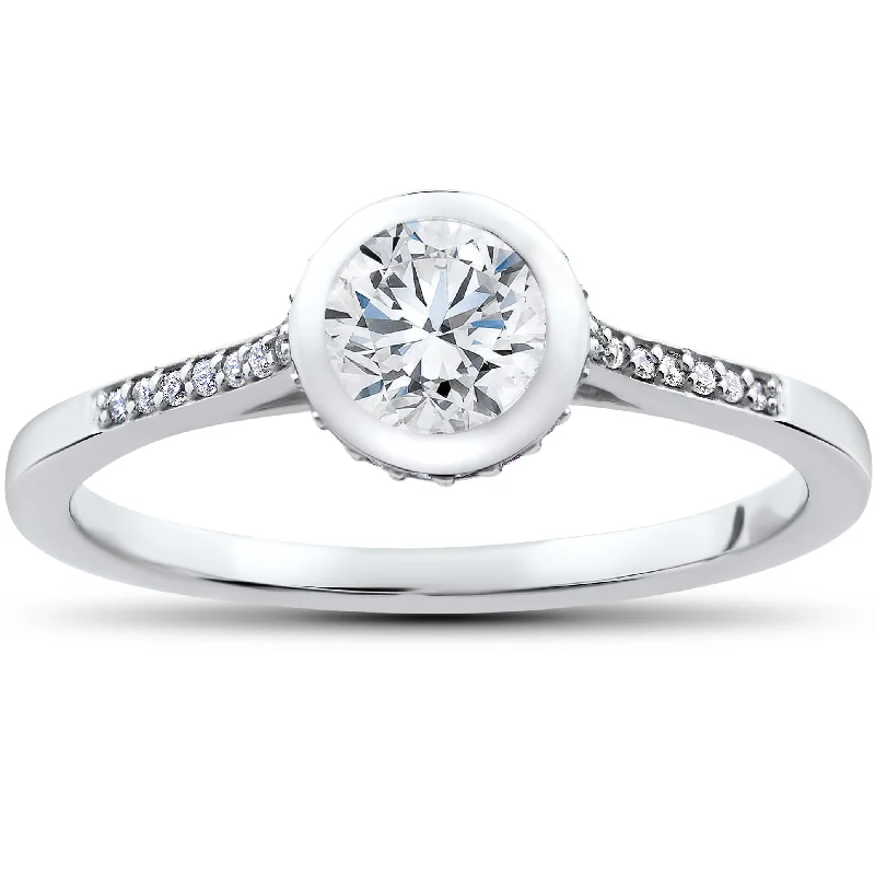 Three-stone ladies engagement rings-5/8 ct Lab Grown Diamond Aria Engagement Ring 14k White Gold