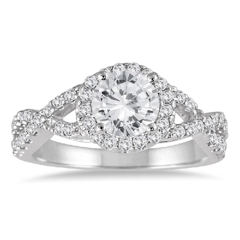 Simple ladies engagement rings-Marquee Jewels 14k White Gold 1 1/2ct TDW Diamond Engagement Ring