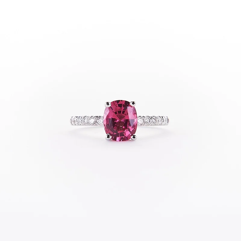 Ladies adjustable stackable rings-The Hillary - 18K White gold and Spinel Ring