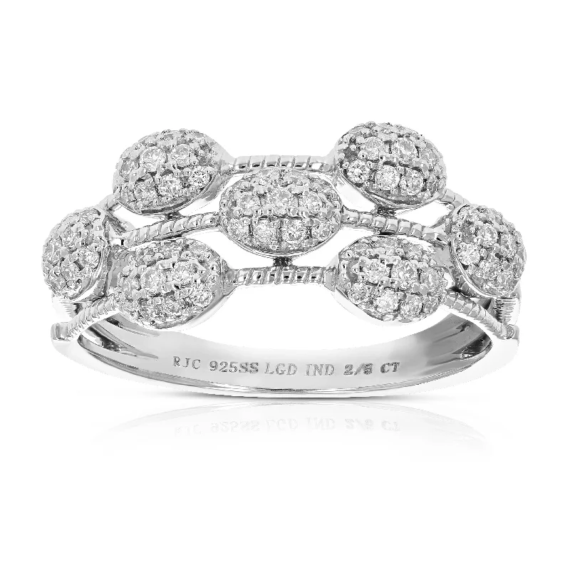 Ladies engagement rings with diamonds-3/8 cttw Round Cut Lab Grown Diamond Engagement Ring .925 Sterling Silver prong Set