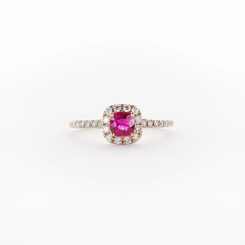 Ladies white gold engagement rings-The Gigi - 14K Yellow Gold and Ruby Ring