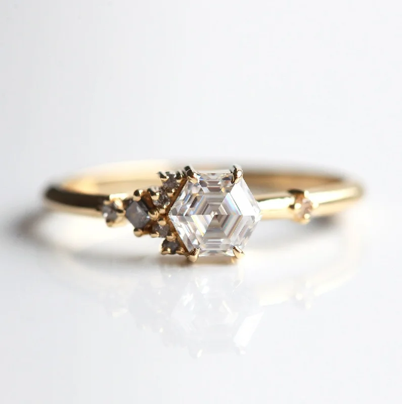 Ladies white gold engagement rings-Freja Cluster Ring