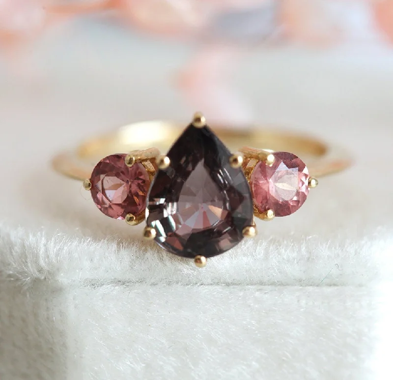 Ladies cocktail rings-Bryndis Burgundy Sapphire Garnets Ring