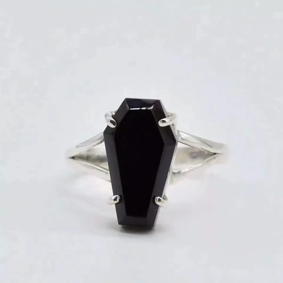 Ladies silver rings-Wholesale Jewelry Punk Polygon Alloy Artificial Gemstones Inlay Rings