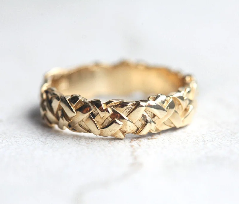 Ladies designer rings-Rustic Textured Unisex Band - Ready to Ship