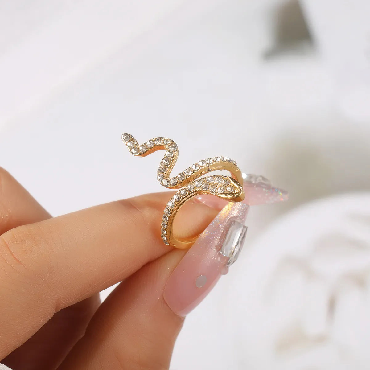 Ladies gold rings-Ig Style Shiny Owl Snake Butterfly Alloy Plating Inlay Rhinestones Unisex Rings