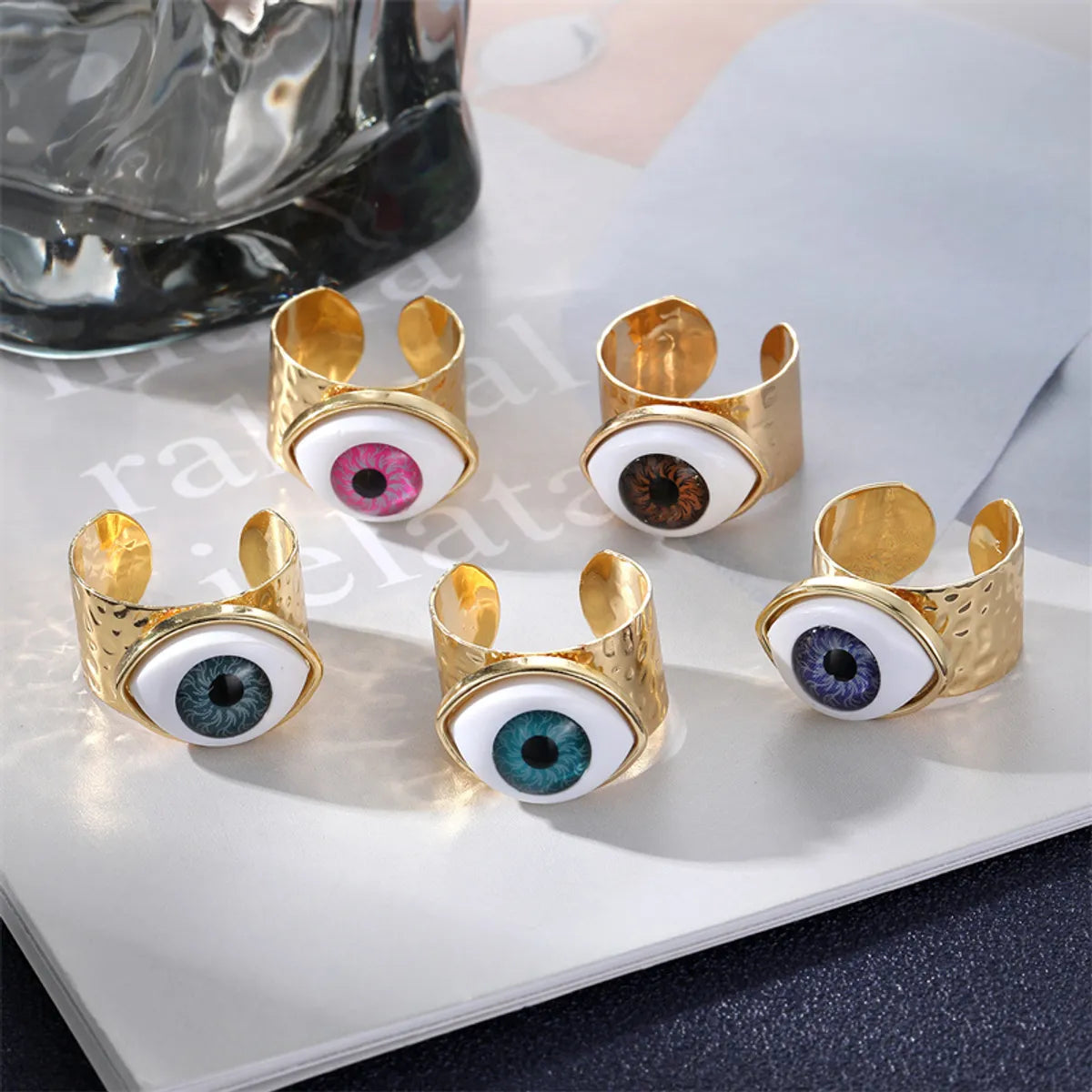 Ladies wedding sets with engagement rings-Classic Style Devil'S Eye Alloy Women'S Open Rings