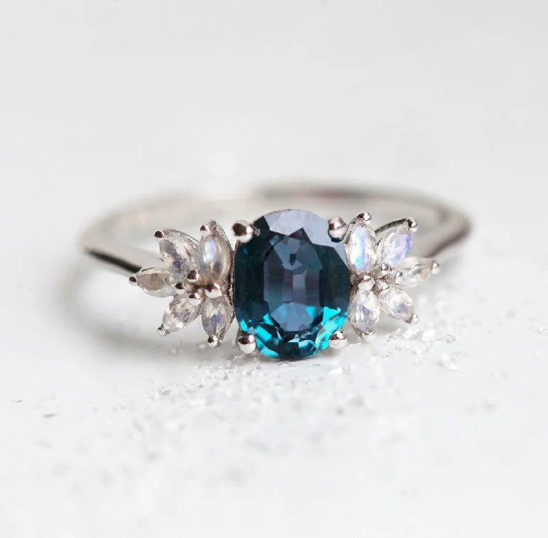 Ladies platinum diamond rings-Zahara Alexandrite Ring