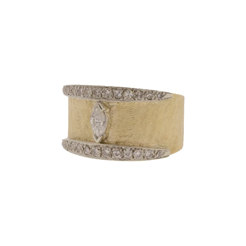 Ladies stackable rings-Marquise and Single Cut Diamond Cigar Band