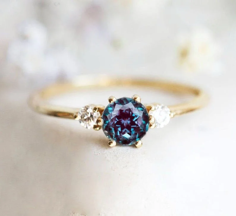 Ladies dainty rings-Kelly Alexandrite Ring