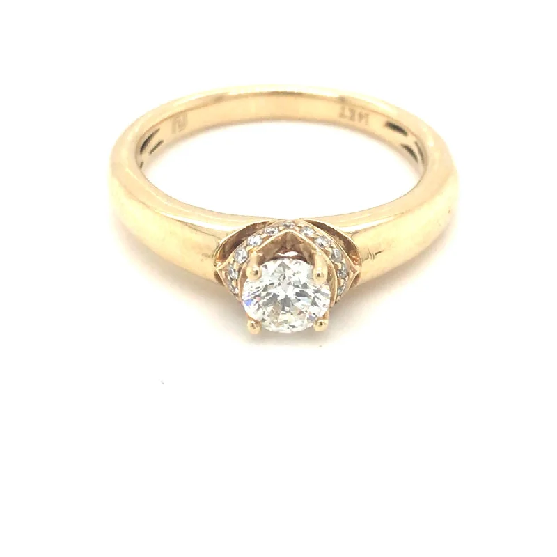 Eco-friendly ladies engagement rings-14K Engagement ring with 0.40Ct  F/ Vs