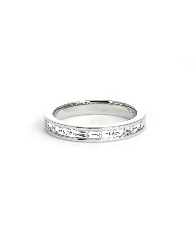 Ladies modern rings-Lab grown diamond Baguette channel band