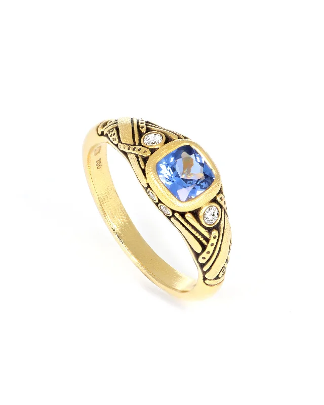 Ladies luxury fashion rings-Reed Sapphire Ring